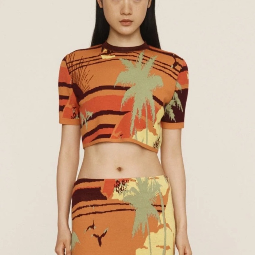 Alemais Palm Island Knit Top 🌴 NWT